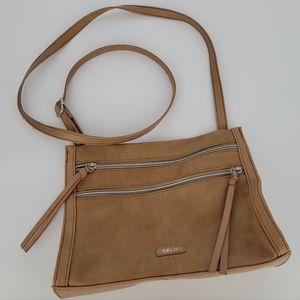 Relic "Confetti" Tan Leather Crossbody Purse